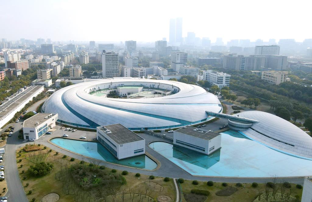 位于上海張江科學城的“上海光源”（2024年2月27日攝，無人機照片）。